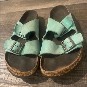 Birkenstock Teal Double Strap Sandals size 10